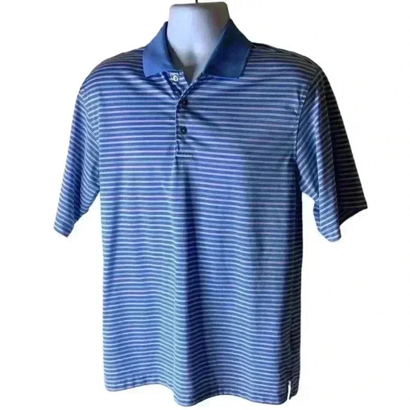 Lone Cypress by Pebble Polo Shirt Men’s Size Medium Button Front Stripe Top - Picture 3 of 8
